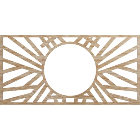 Ekena Millwork Hoover Wood Fretwork Pierced Ceiling Medallion, Red Oak, 24"W x 12"H x 8 7/8"ID x 3/8"T CMWP24X12X0375HORO